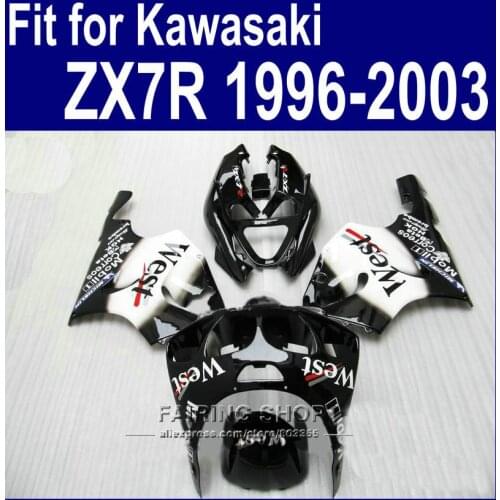 WEST sticker Fairing kit Fit for Kawasaki ninja ZX7R 1996 1997 1998 2003 96 03 Fairings 7gifts ZG08