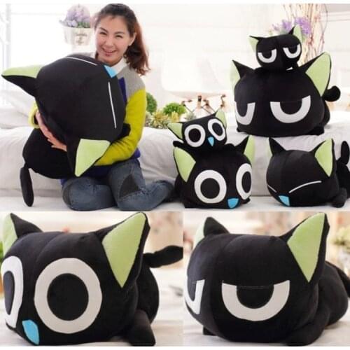 1pc 30/40/60cm Super Cute Plush Toys Luo Black Cat Stuffed Doll Kitty Papa Pillow Birthday Gifts for Children Girls