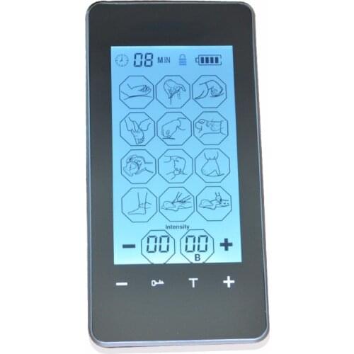 2Pcs/Lot Dual Channel Touch Screen Smart Tens Unit Electronic Pulse Massager 12Mode Electrotherapy Device Body Muscle Stimulator