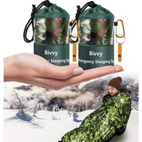 Emergency Sleeping Bags Survival Thermal Emergency Blankets Ultralight Space Blankets Survival Camp Tool Bivy Sack Gear Camping