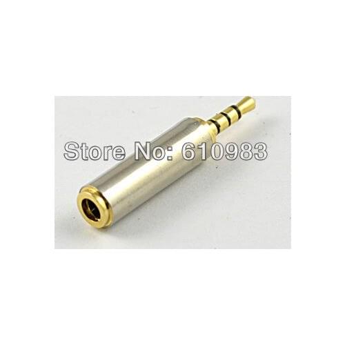 5 pcs/lot) 3.5 mm female to 2.5 mm male 4 tracks stereo adaptor connector
