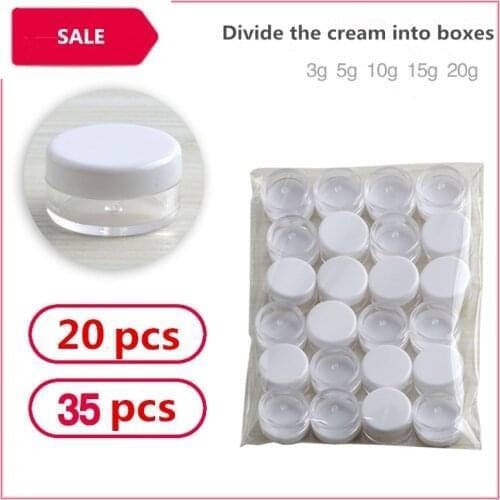 50pcs 3g/5g/ 10g/15g/20g Transparent round bottom Cream box Cosmetics box spot Plastic Face cream bottles