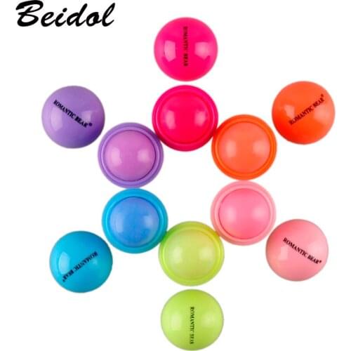6pcs 3D Lipstick New Makeup Round Ball Moisturizing lip balm Natural Plant Sphere lip Pomade lip balm Fruit Embellish lip Care