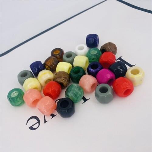 Acrylic Beads Big Hole Imitation Stone Cloud Effect,Diy Bracelets Necklace Earrings Bead For Charming Jewelry Making Accessories