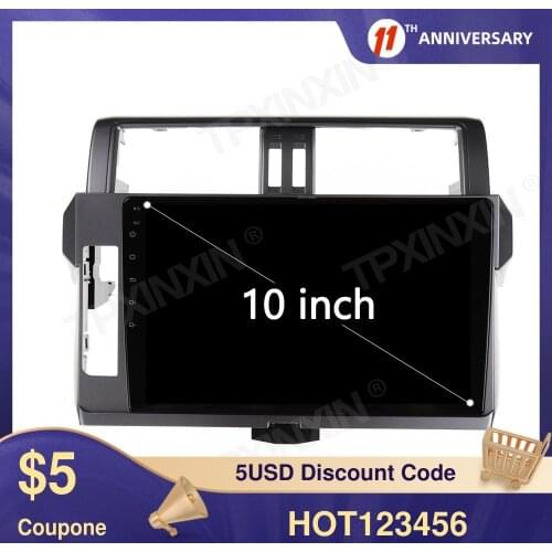 Android 10.0 For Toyota Prado 2014-2017 Car Multimedia Player GPS Navigation Headunit Radio Tape Recorder Auto Stereo Music Pad