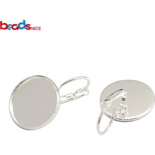 Beadsnice ID28942smt2 Brass Earring Blank Cabochon Base Setting fit 20mm Round Jewelry Earring Findings