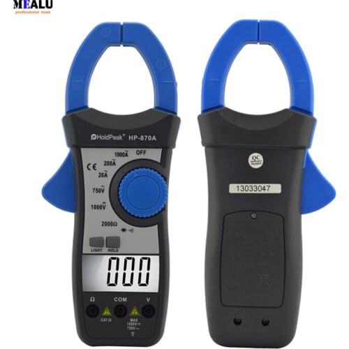 HP-870A DC AC Digital Clamp Meter Multimeter Pinza Amperimetrica Amperimetro Temperature / Diode Test Backlight