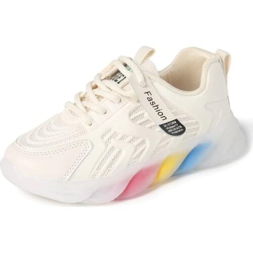 Childrens Sports Shoes 2021 New Boys' Soft-soled Breathable Air-mesh Breathable Running Sneakers Hot In Girls Fashion Non-slip