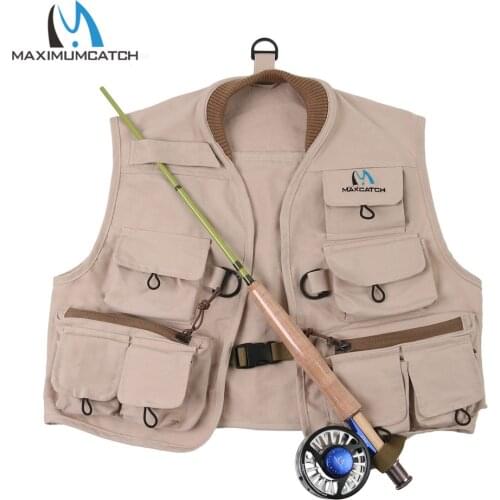 Maximumcatch Children Fly Vest Outdoor Fly Fishing Youth Vest Pack 100% cotton Khaki Jacket