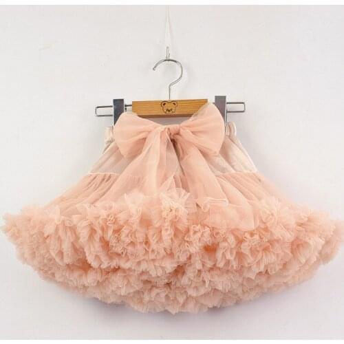 Baby Girls Tutu Skirt Fluffy Children Ballet Kids Pettiskirt Baby Girl Skirts Big Bow Tulle Party Dance Skirts For Girls Cheap