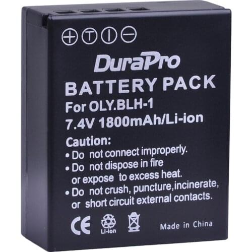 Durapro 1pc 1800mAH BLH-1 BLH1 BLH 1 Replacement Li-ion Battery for Olympus E-M1 Mark II EM1-2 EM1 Mark Camera Bateria