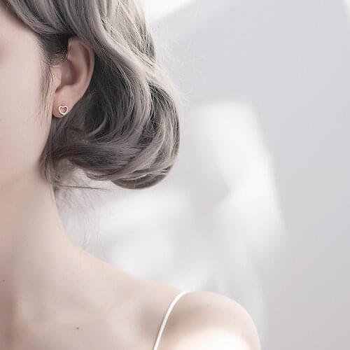 925 Sterling Silver Stud Earrings For Women Charms Heart Trend Lady New Fashion Silver Jewelry Pendientes Mujer Moda Wholesale