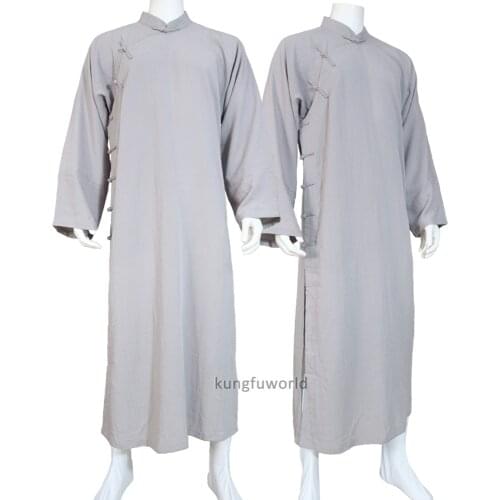 Chinese Kung fu Clothes Wushu Tai chi Suit Shaolin Monk Wing Chun Long Robe 25 Colors Custom Service Need Measurements