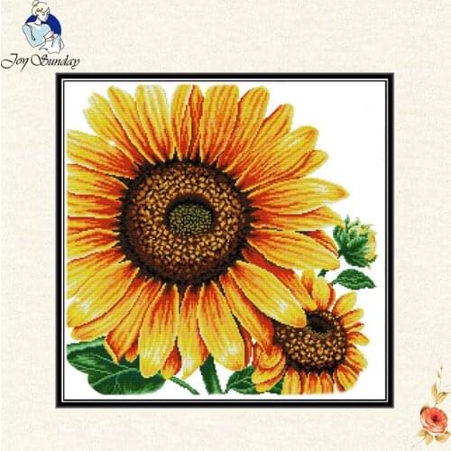 Joy sunday DIY punto de cruz conjuntos para kits de bordado sunflower flower flor de am apolade juegos de punto de cruz de china