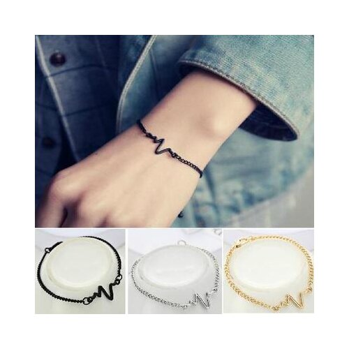 Korean version of the simple cardiogram lightning bracelet design couple heartbeat frequency bracelet