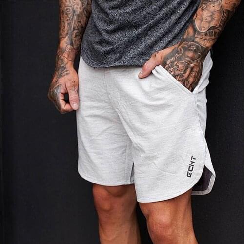 Summer mens fitness sports casual shorts gym breathable running loose cotton training shorts