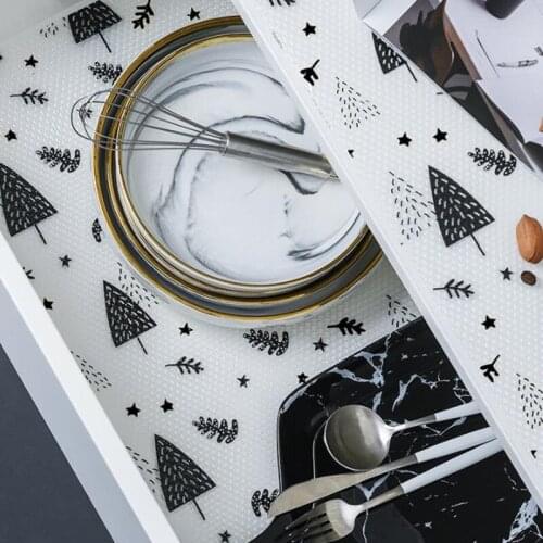45X122cm Nordic style drawer mat oil-proof moisture kitchen table shelf liner mats cupboards pad paper non slip waterproof