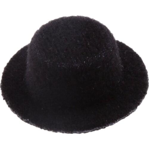 1:12 Scale Doll House Miniature Black Bowler Hat Cap Home Wall Accessories