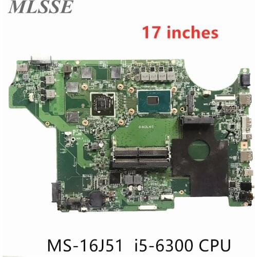 For MSI MS-16J51 VER: 1.0 Laptop Motherboard DDR4 With SR2F0 i5-6300 CPU N16P-GX-A2 GPU MB 100% Tested Fast Ship