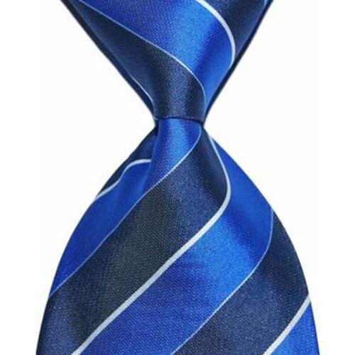 Suit Tie Silk Necktie Men Striped 10cm Wide Blue Purple Fashion Jacquard Woven Gift For Formal Wear Business Christmas Party