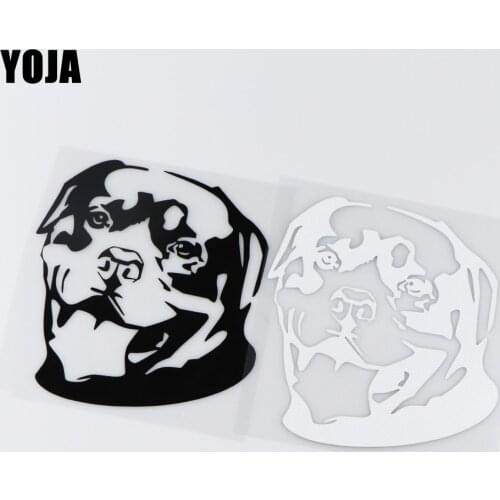 YOJA 13.8X15.1CM Lovely Rottweiler Car Sticker Vinyl Decal Cartoon Animal Gog Head ZT2-0058