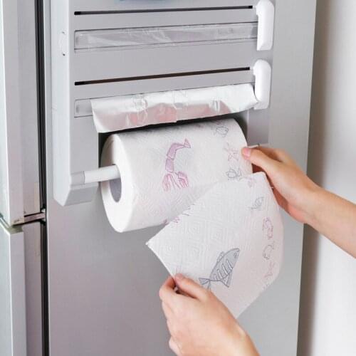 Wall Mounted Paper Towel Rack Tissue Film Preservative Holder Wrap Tin Foil Dispenser Storage Organizer Kitchen Organizer