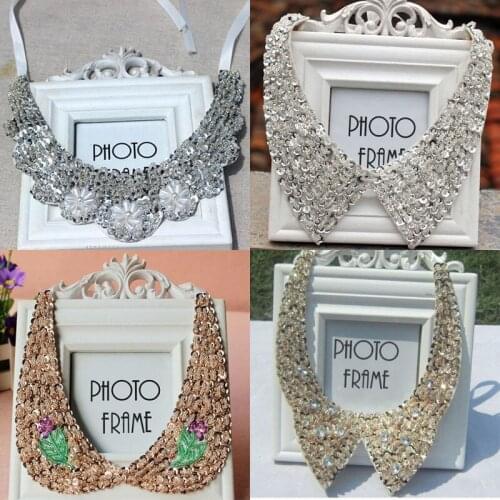 Wholesale jewelry pearl chocker necklace handmade charms women crystal beads popular necklace sequined exegerated jewelry