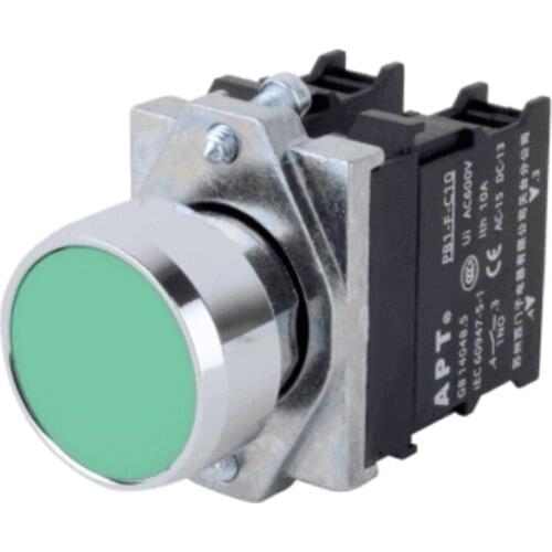 PB1S-11/g 101385313 PB1S metal flat head combination button 22mm 1NO+1NC