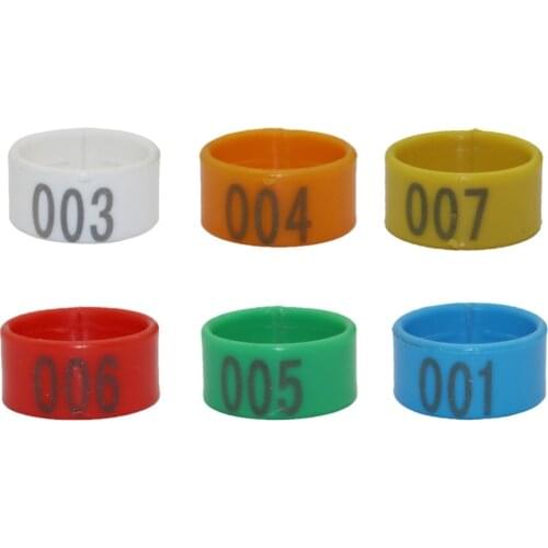 Plastic 1.6cm/1.8cm/2.0cm Digital Chicken Foot Ring Poultry Foot Buckle Farm Equipment Poultry Identification Foot Ring 100 Pcs
