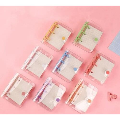 Transparent 3 Ring Loose-leaf Notebook Card Holder Scrapbook Student Scrapbook Stationery Binder Mini School Supplies Hand Book