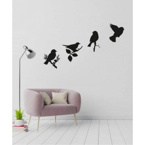 Bird Decor Wooden Wall Decor Set Wall Decorative Writing Laser Cut MDF Modern Home Decoration Stylish Living Room