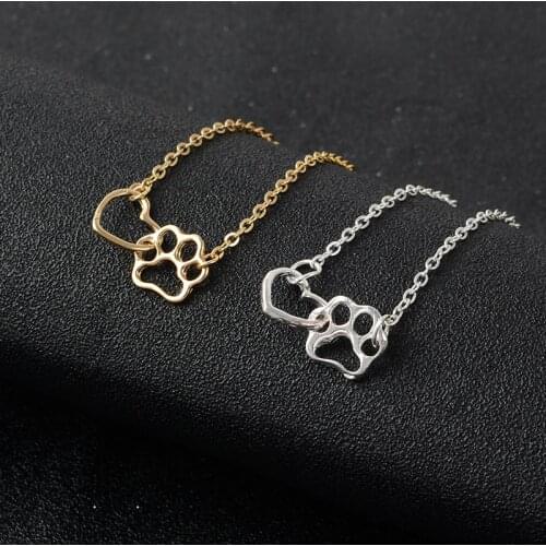 I Love My Pet Paw And Heart Handmade Wristband Adjustable Bangle bijoux Animal Pet Jewelry Gift for Dog Cat Fans Owners