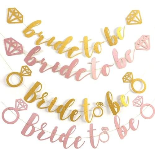 Bride To Be Banner Rose Gold Sliver Flags for Bachelorette Party Hen Party Bridal Shower Engagement Party Wedding Shower