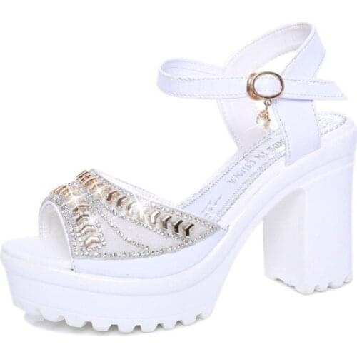 Summer Shoes Women Peep Toe Thick Heels Platform Wedge Sandals Gladiator High Heels Sandals Women Sandales Femme 2018 Nouveau