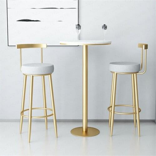 Nordic Golden Bar Stools Modern Fashion Creative Gold Dining Chair Dining Stools Bar Stools High Chair Home Decoration 65/75cm