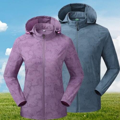 Sun Protection Clothing Men Women Thin Long Sleeve Breathable Hooded Hiking Sport Clothes Outdoor Riding Fishing Jacket X512G