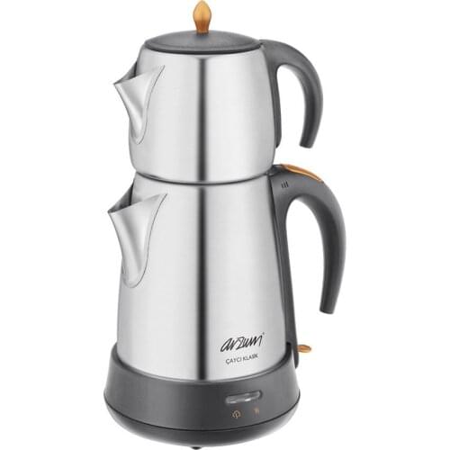 Arzum AR3004 1650 W Steel Tea Machine Turkish Electric Teapot, Tea Kettle Machine Maker, Samovar Turkish Tea Maker,Tea Urn