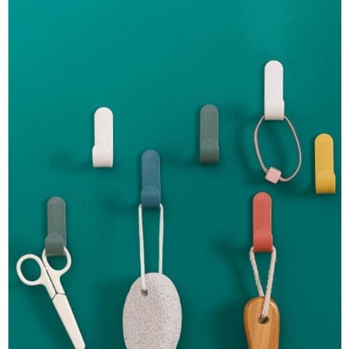 4Pcs Nordic Wall-mounted Hangers J-hook Kitchen Bathroom Door Sundries Hooks Wall Coat Rack Decoration Accessory for Living Room