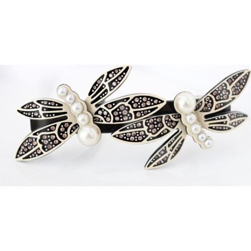 New Pearl Hair Barrette - Butterfly Hair Accessory for Women Girls Retro Hair Ornament - Rhinestone Hair Jewelry Tiara for Party