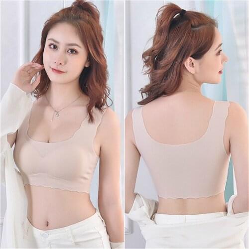 Underwear Women Bra Seamless Female Bras For Women Lingerie Push Up Bralette Wave Edge Vest Running Padded Sleeping Brassiere