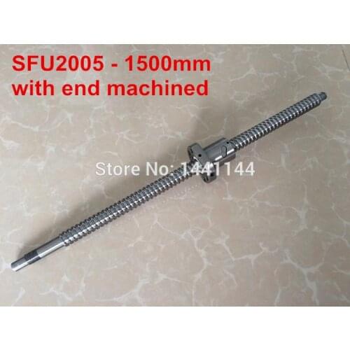 1pc SFU2005 Ball Screw 1500mm+1pcs BallScrew Nut for CNC X Y Z