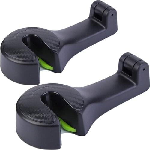 2PCS Car Hook Up Multi-Functional Auto Car Phone Holder Seat Headrest Hanger Bag Rack For Purse Grocery Storage Fastener Clip