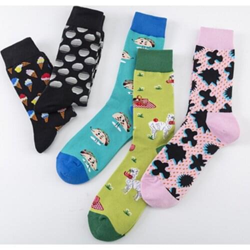 2021 Mens Socks New Colorful Young Fashion Series Socks Casual Cotton Socks European and American Street Popularity Socks