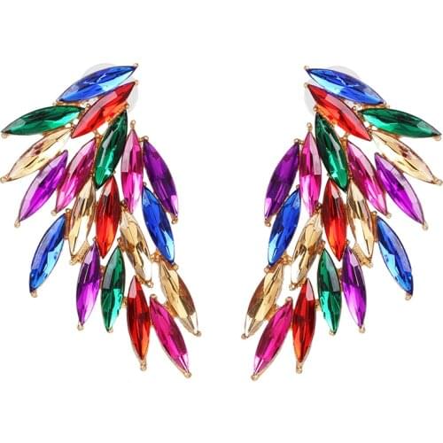 2021 New Design fashion Colorful Cute crystal Earing party jewelry Accessories rainstones Statement Drop Earrings