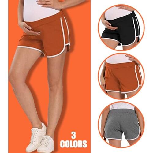 #48 Pregnancy Shorts Summer Women Maternity Casual Comfortable Low-waist Contrast Color Pregnant Shorts Short Femme Enceinte