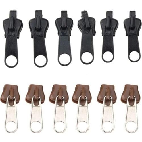 6Pcs Universal Reserve Fix Zipper Repair Kit Replacement Zip Slider Teeth Rescue New Design Zippers Sewing Zipper head