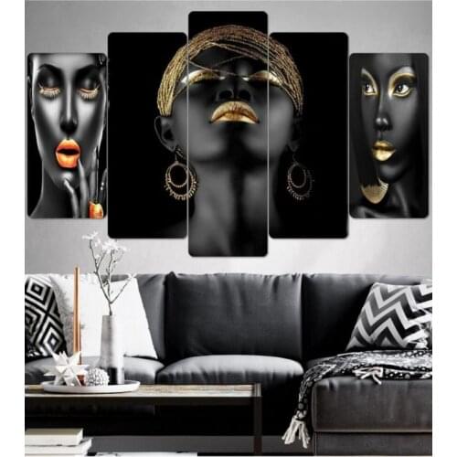African Women Wood Wall Table Set