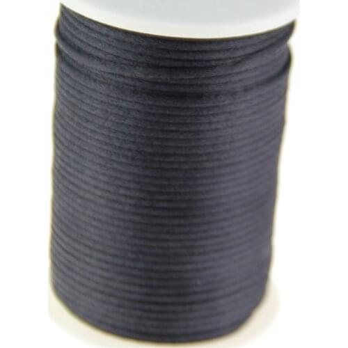Hot 10yards black 2MM Rattail Satin Cord Macrame Beading Nylon Chinese knot rope wholesale bulk jewellery making supplies craft