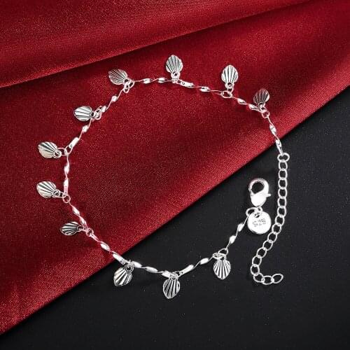 Big Promotion Silver color Pretty nice Leaf chain bracelet fashion charm Anklet wedding Cute women lady party gift LH036