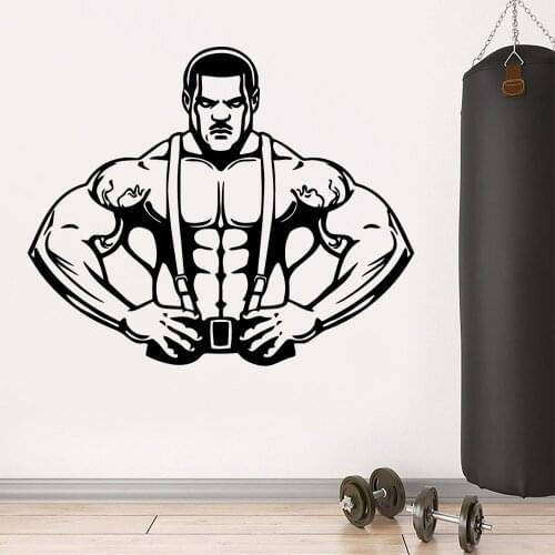 Large strong man Vinyl Decals Wall Stickers Removable Wall Sticker Home Decoration Wallpaper Living Room Mural adesivo de parede